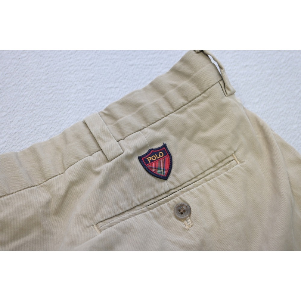 Polo Ralph Lauren Fairway Shorts Mens 42 Khaki Pleated Cotton Excellent